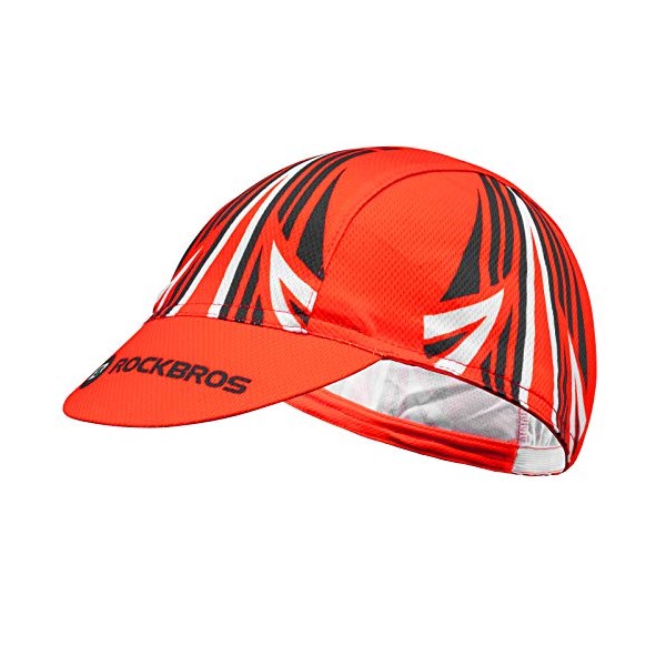 ROCK BROS Cycling Cap Sun Visor Ployester Breathable Hat for Men Women Motorcycle Caps Road Mountain Bike Red Black