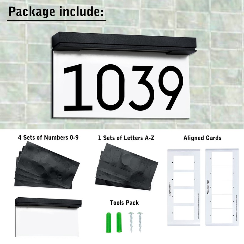 House Numbers Address Plaques For Houses Solar Powered, 3000K Warm