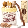 NEOACT Removable Beeswax Bread Bag with Bread Knife for Sourdough