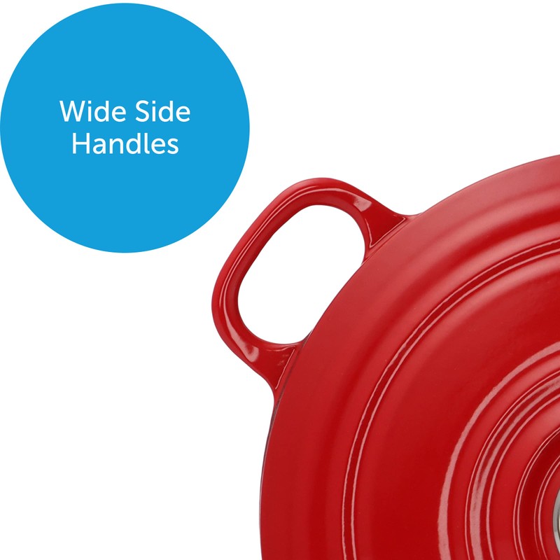BK Cookware Bourgogne Enameled Cast Iron 4.4QT Dutch Oven, Chili