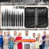 Tweezers 12 Pack, Precision Tweezer Set for Women, Stainless Steel