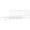 vidaXL 12-Inch White Metal California King Bed Frame with Headboard,