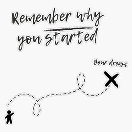 remember why you started Bumper Sticker Vinyl Decal 5 inches