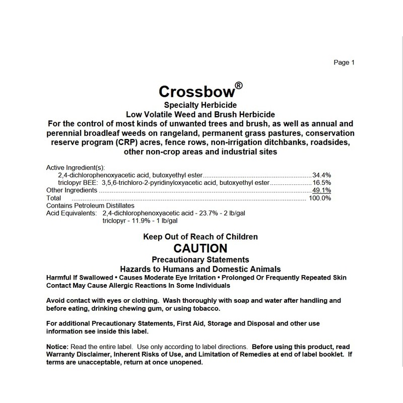 Crossbow Herbicide 128oz- Triclopyr + 2,4-D Ester - Helena