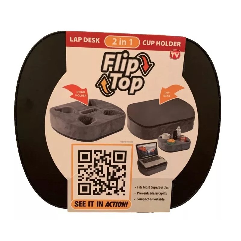 Intercell Flip Top Cup Holder & Lap Desk Holds Computer,