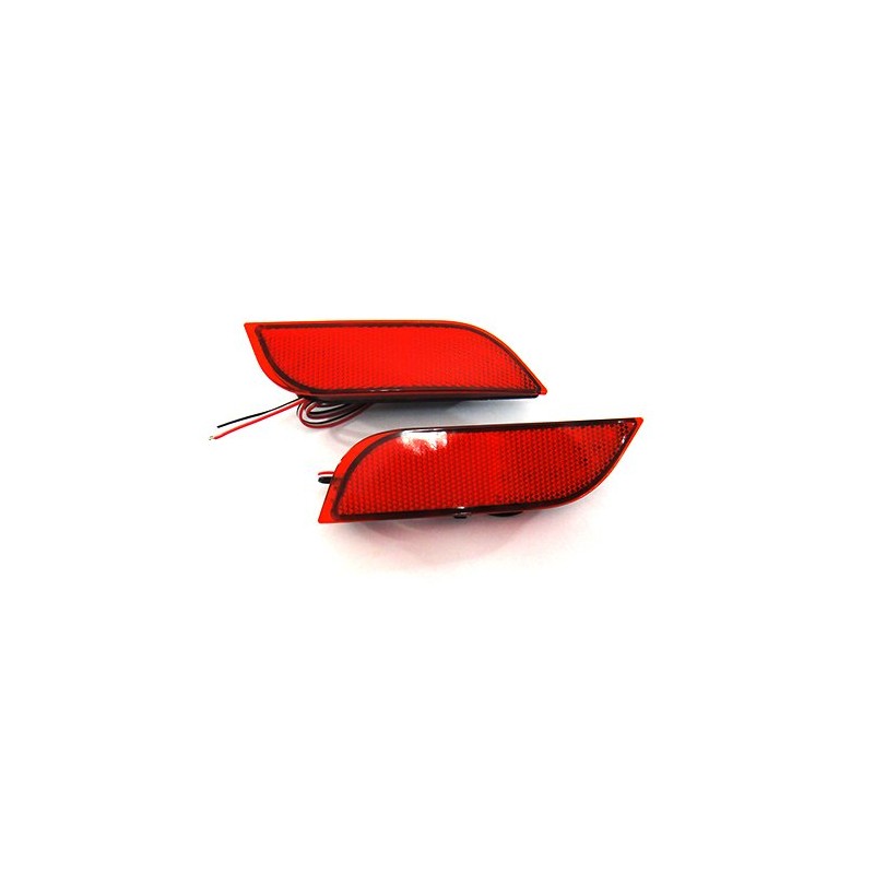 2x Red Lens Rear Bumper Reflector LED Fog Tail Stop