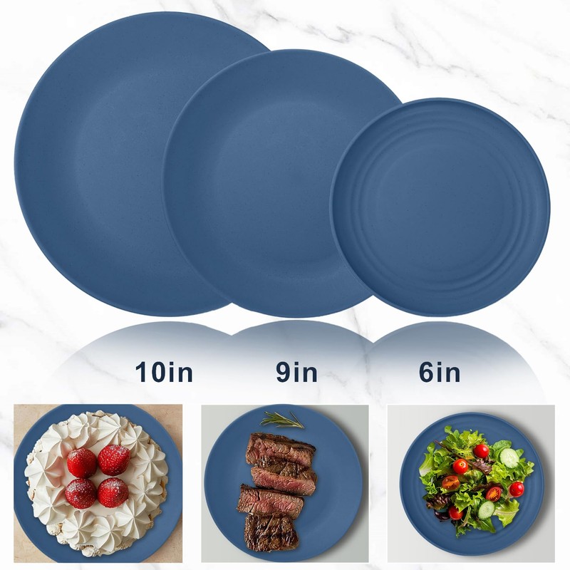 Wrova 40Pack plates and bowls sets for kids - Unbreakable