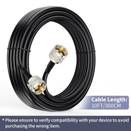 Superbat 3 m PL259 Jumper Cable Low Loss UHF VHF Cable 50 Ohm CB Radio Cable UHF Male to Male for CB Radio, Antenna Analyzer, Wi-Fi, SWR Meter, Amateur Radio, Shortwave Radio