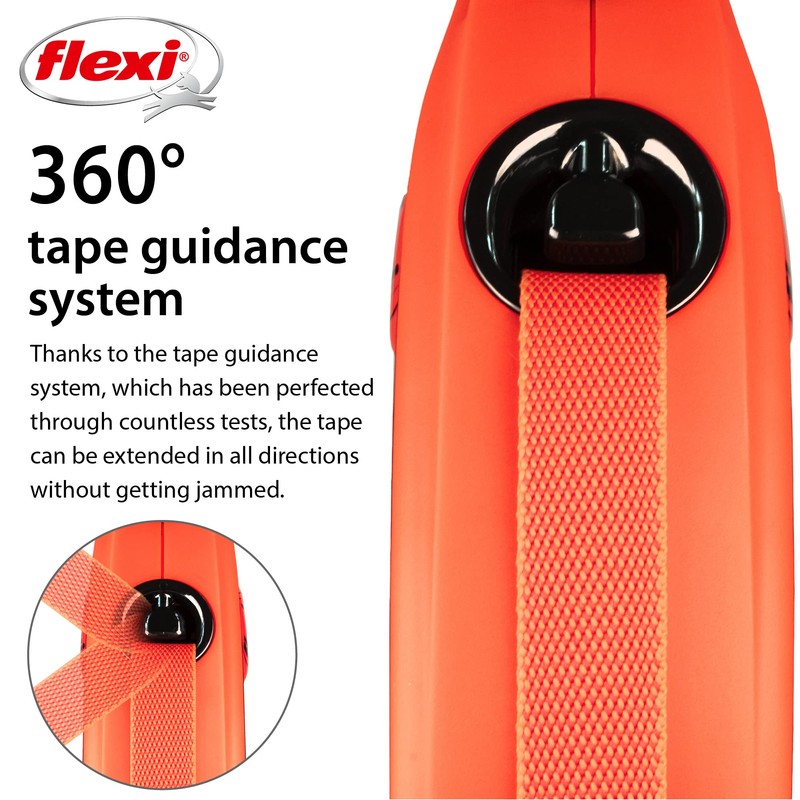 Flexi Xtreme Tape Orange & Black Large 5m Retractable Dog