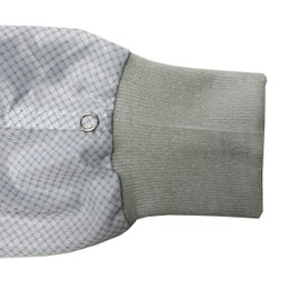 Static Care ESD Jacket, 90% Polyester, 10% Carbon, Knit Cuff, Hands Free Grounding, Good for 100 Washes, White, Extra Small