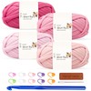 T Shirt Yarn for Crocheting 100gx4 Chunky Crochet Yarn Elastic