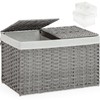 SETVSON Storage Basket with Lid Wicker Baskets for Storage with