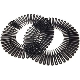 Stretch Hair Comb, 2Pcs Flexible Plastic Circle Comb Full Circular Tooth Headbands Sports Hair Accessories, Sports Hair Accessories