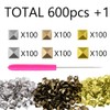 Zasvec Square Rivets Pack of 600 Pyramid Spike Rivets Metal
