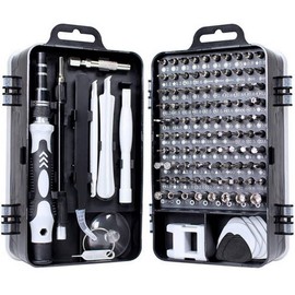 115Pcs Precision Screwdriver Set - Professional Electronics Repair and Modification Tool Kit for PC, Laptop, Console, Tablet, Smartphone (Grey & Black)