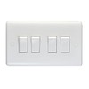 Eurolite Enhance White Plastic 10A 4 Gang 2 way switch