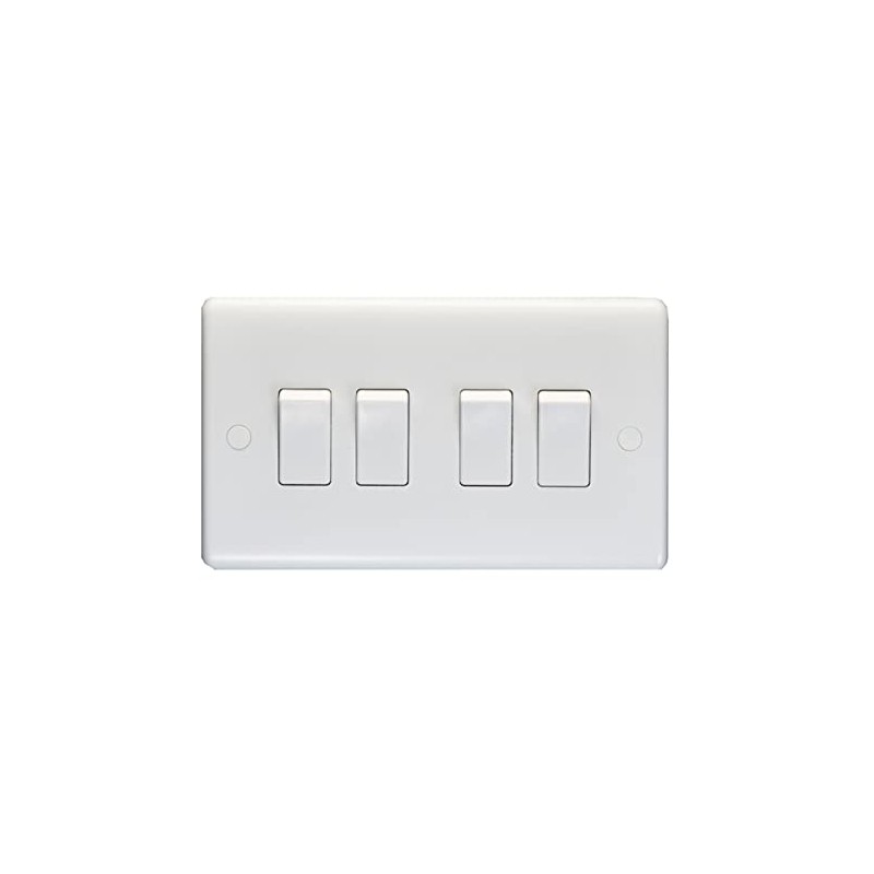 Eurolite Enhance White Plastic 10A 4 Gang 2 way switch