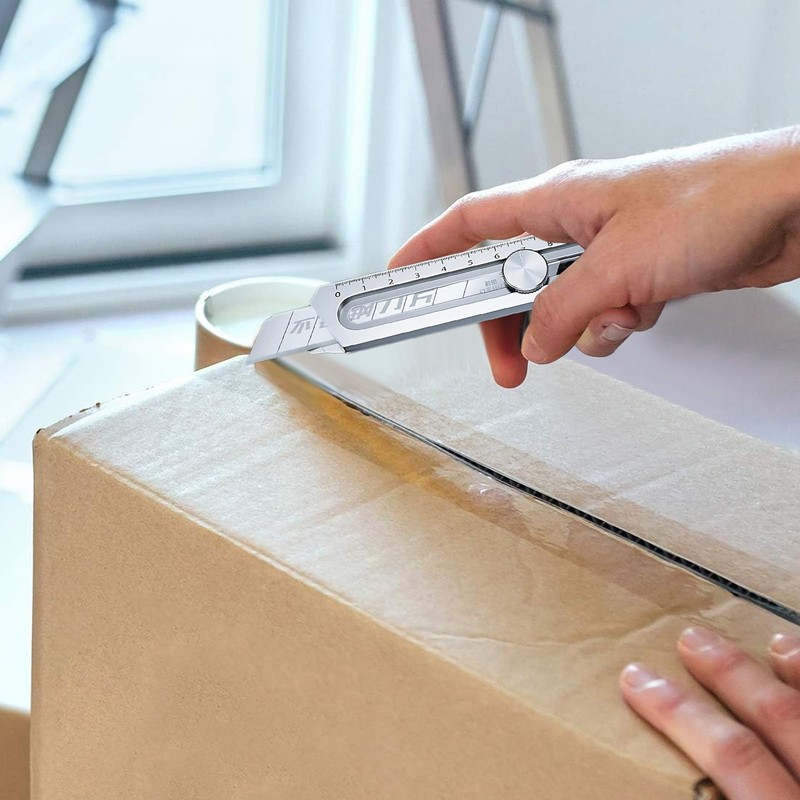 Cortador de Cajas Retráctil de Acero Inoxidable, Cuchillo Multiusos, Cuchillo