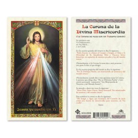 La Corona de la Divina Misericordia Espanol Laminated Prayer Cards Pack of 25
