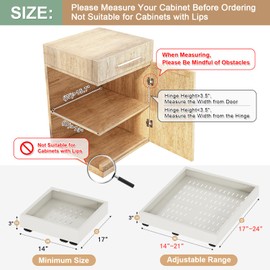 2Pc Pull out Cabinet Organizer,Width (14"-21"),Depth(17"-24") Expandable with 3 Rails,No Drill Roll out Drawers,Adhesive Sliding Drawers,Slide out Shelves for Cabinets Without Lip,Kitchen,Pantry,White