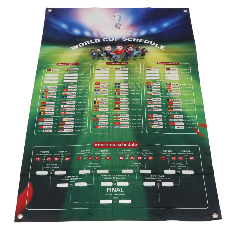 Football Game Wall Chart Portable Home Bar Office 2022 Soccer