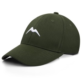 Momoshe Men's Summer Women's 100% Cotton Cap Adjustable Breathable One Size Baseball Mountain Peaks Embroidery Sport, Army Green