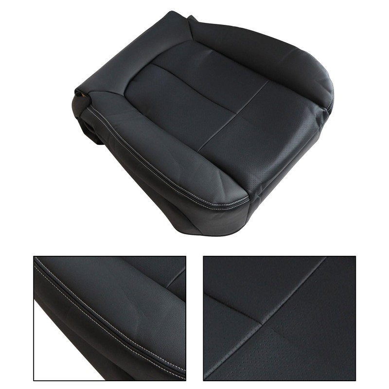 Priprilod Perforated Leather Black Driver Side Bottom Replacement Seat Cover