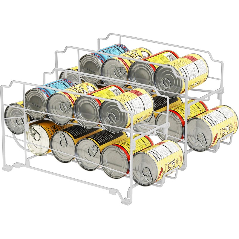 Simple Houseware Stackable Beverage Soda Can Dispenser Organizer Rack, White