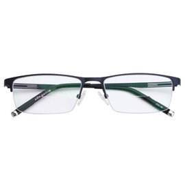 Jcerki Blue Half Frame Business Bifocals Reading Glasses 2.50 Men Women Fashion Light Bifocals Reading Eyeglasses