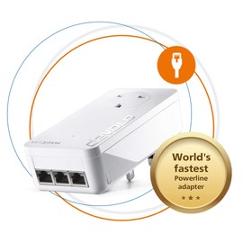 devolo Magic 2-2400 LAN Triple: Add-on Powerline Adapter (Up to 2400 Mbps for Your Powerline Home Network, 3x Gb LAN Ports, Ideal for Online Gaming, 4k/8k UHD Streaming, Stable Home Working)