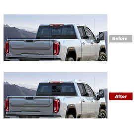 HHLOU Rear Middle Window Mountain View American Flag Decal Fit for 2019-2022 Dodge Ram 1500/2500/3500,Rear Center Sliding Window Glass USA Flag Vinyl Sticker (19-22, Mountain)