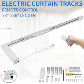 LAKAGA Electric Curtain Tracks 87"-244" Remote Control (236'')