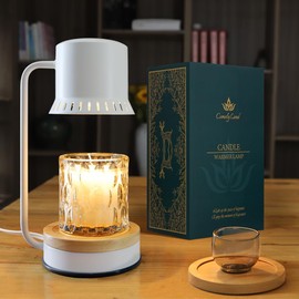 comelyland Candle Warmer Lamp with Timer, Candle Lamp Warmer, Lamp Candle Warmer for Jar Candles, Candle Light Warmer, Candle Melting Lamp, Adjustable Candle Warmer Lamp Modern White