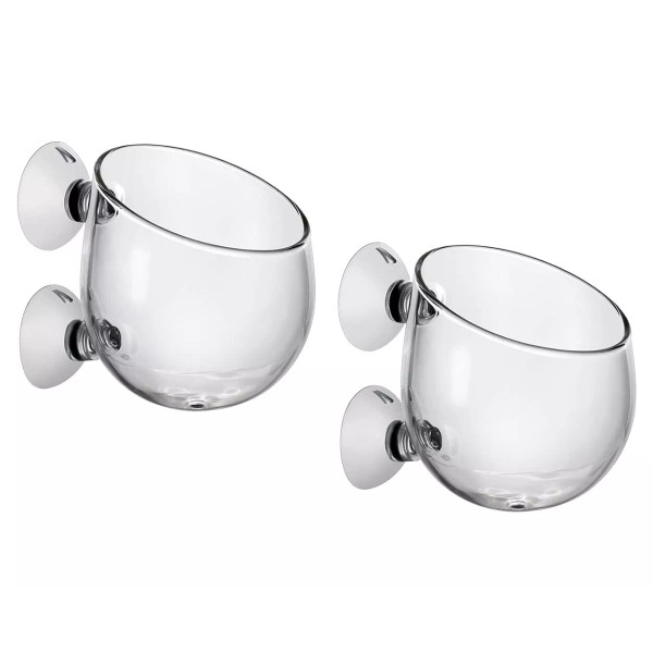 DS. DISTINCTIVE STYLE Aquatic Plant Cups 2 Pieces Crystal Glass