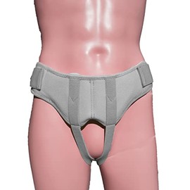 Professionally Designed Adjustable Hernia Belt Support Compression Truss Brace Reducible Inguinal Abdominal Relief with Advance Removable Pads - Post & Pre Surgery Hernia Belt by SC (S, Grey)