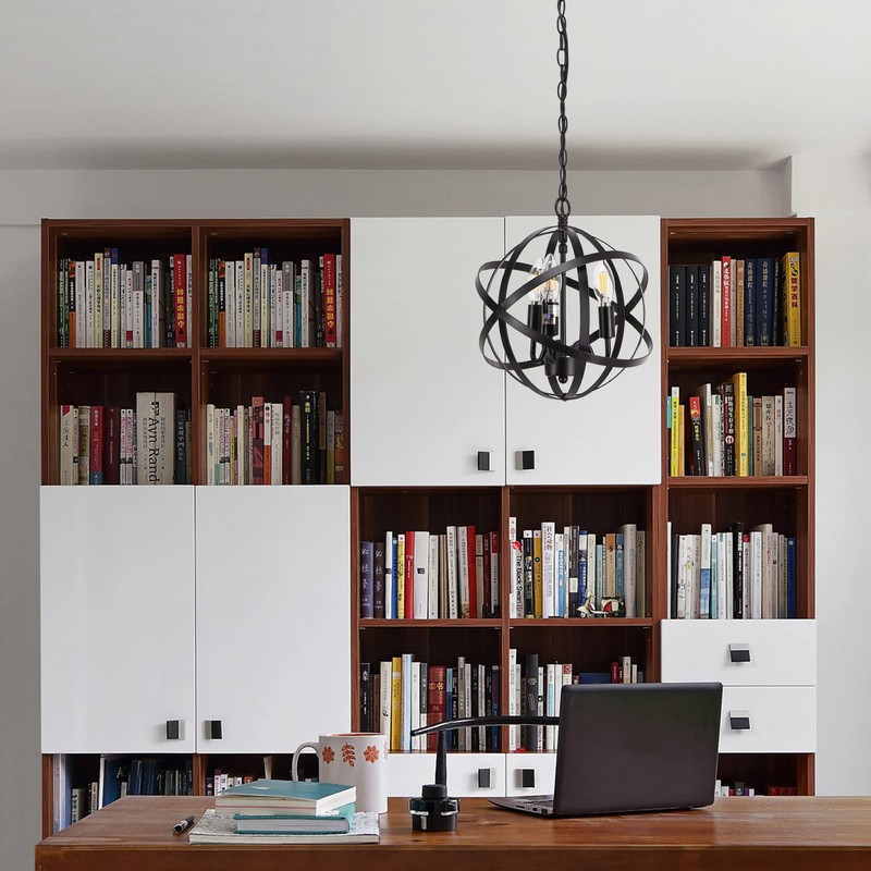 ANYONGLU 3 Light Chandelier Plug in Pendant Hanging Light Globe
