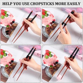 Patelai 5 Pairs Reusable Chopstick Helpers Practice Chinese Chop Stick Training Chopsticks for Many Age, Adult, Beginner, Trainers or Learner(Black)