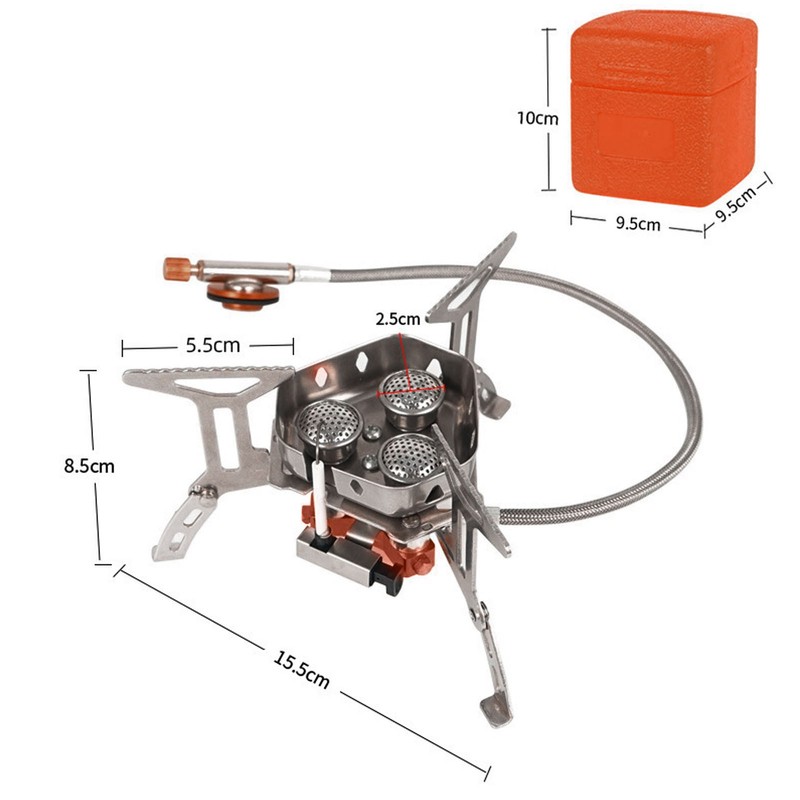 Mini Camping Gas Stove Windproof Stove Three Core Head Gas