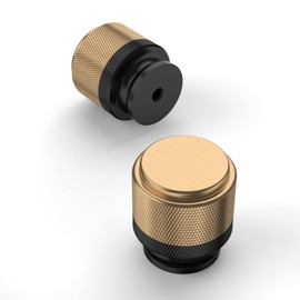 Amerdeco 10 Pack Champagne Bronze Black Knurled Cabinet Knobs Kitchen Cabinet Pulls for Drawer Dresser, Cupboard and Wardrobe AM003