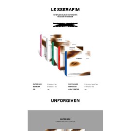 LE SSERFAIM Unforgiven 1st Studio Album Contents+Poster on Pack+Photocard+Tracking Sealed (Compact Sakura)