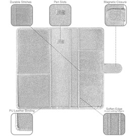 Car Registration and Insurance Card Holder with Magnetic Closure, Leather Vehicle Glove Box Automobile Documents Paperwork Wallet Case Organizer for ID, Driver's License, Key Contact Information Cards