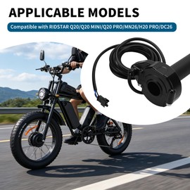 Daslleysen Full Twist Throttle for Ridstar Q20, Plug & Play Ignition Lock