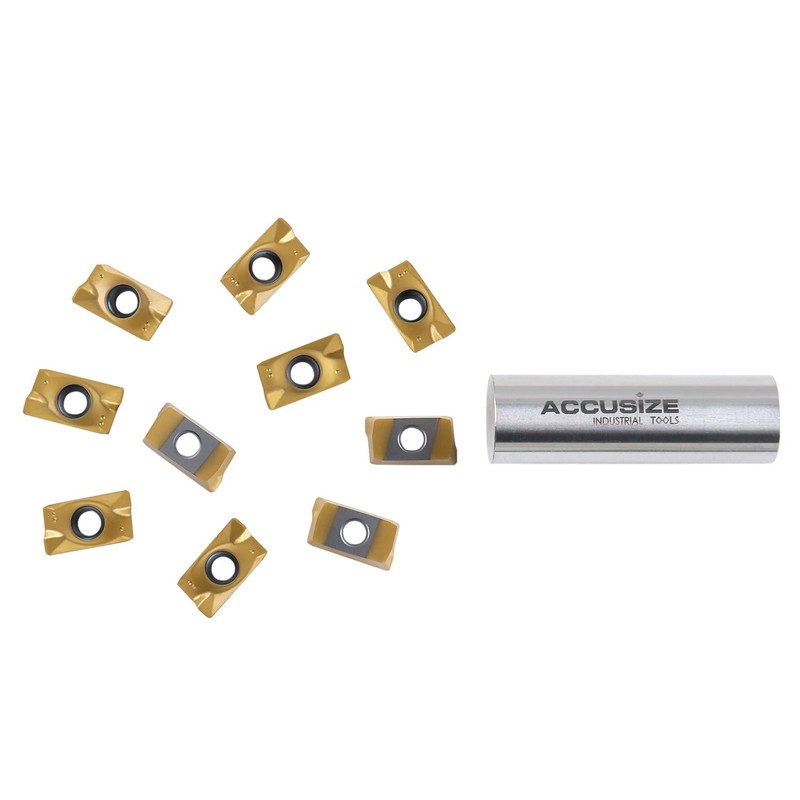 Accusize Industrial Tools APKT1604 TiN Coated Carbide Inserts for Machining