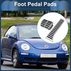 A ABSOPRO 1 Set Automatic Footrest Pedals Cover Footrest Pedal Pads Foot Rest Dead Pedal Pad Cover for Volkswagen Beetle 2012-2019 Stainless Steel Silver Tone
