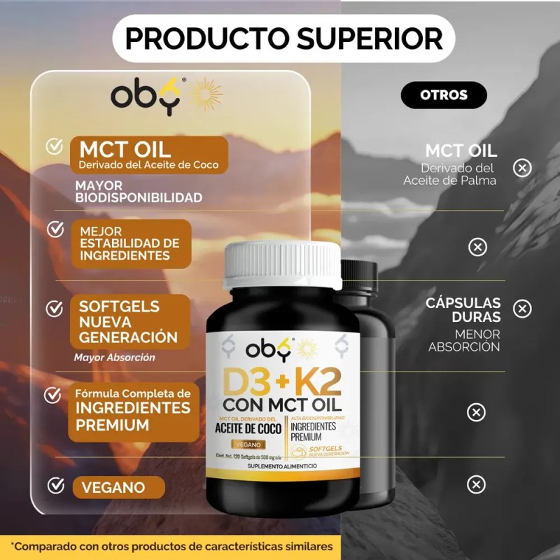 Vitamina D3 + K2 + MCT Aceite Coco Puro Extra