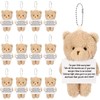 VioraWhite 20 Pcs Worry Bear Keychain Bulk with Hand Card