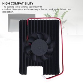 CM5 PWM Fan, Aluminum Alloy Cooling Fan for Compute Module 5 CM5 - PWM Speed Adjustable Heatsink with Thermal Tapes, 5V Low Noise Cooler for Compact Setups