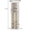 Household Essentials Hanging Shoe Organizer, Natural Canvas, With Clothes Storage,