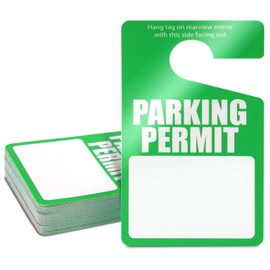 Juvale Parking Permit Hang Tag - Neon Green Parking Passes for Quick Spotting - Reusable PVC Dry-Erase Car Tags - Top Slot Hanging Design for Valet Tickets - 3.15 x 4.75 in, Pack of 50, Green, PVC
