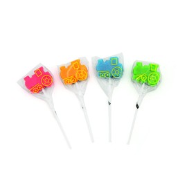 Novelty Themed Individually Wrapped Lollipops, 12 Pieces, Trains, Birthday Party Favors, Suckers
